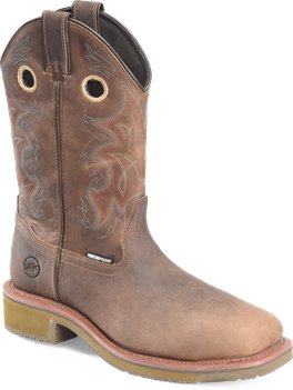 Light Brown Double H Boot Mens 12 Inch Waterproof Comp Toe Wide Square Toe Roper